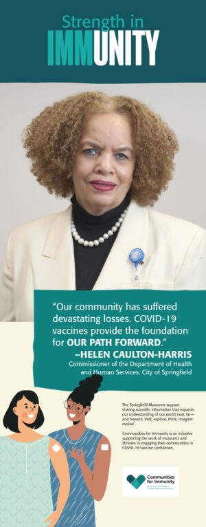 Portrait of Commissioner Helen Caulton-Harris with phrase strenght in immunity
